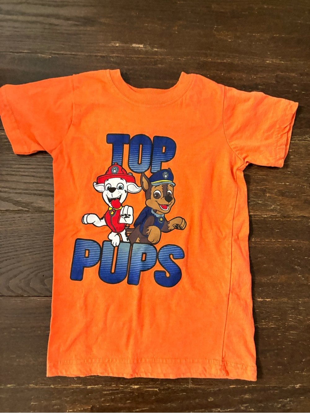 Kids Orange "Top Pups" Graphic Tee